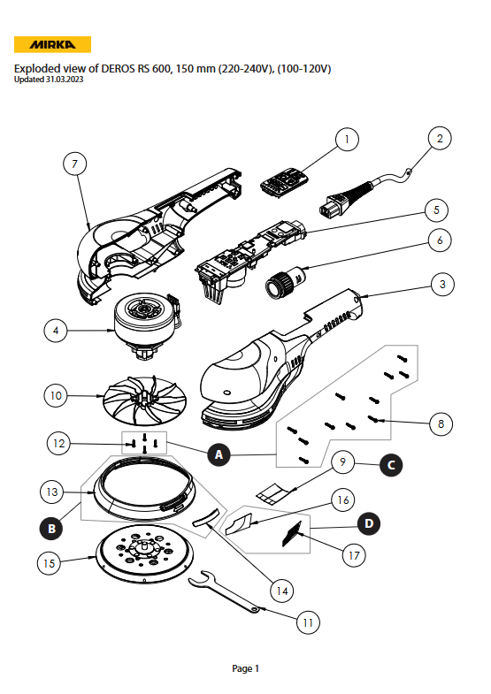 Mirka® DEROS RS 600 EU Ø 150 mm 